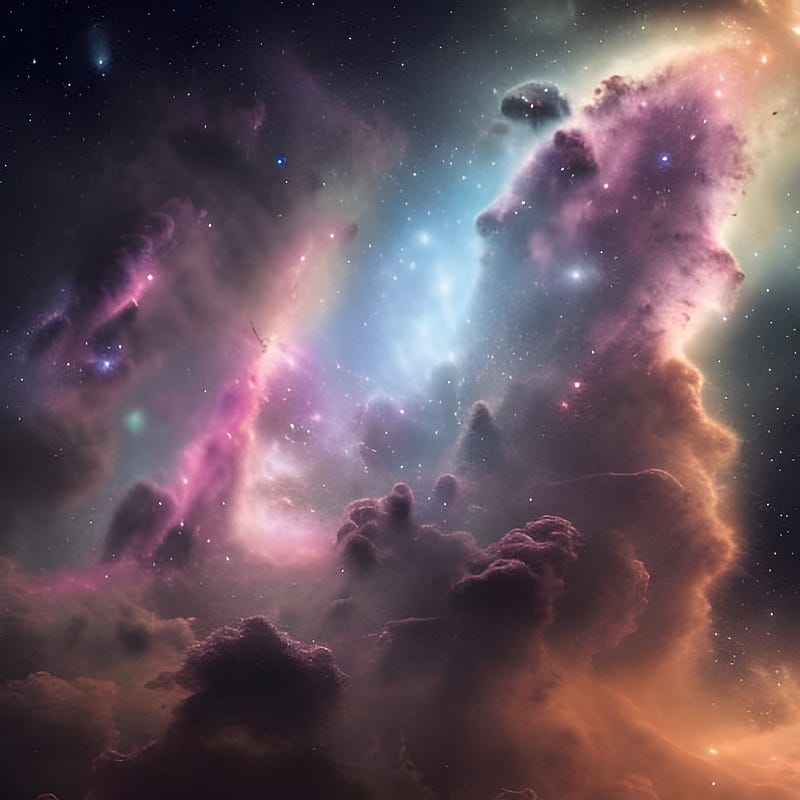 Nebula clouds, space, beautiful colours, textures